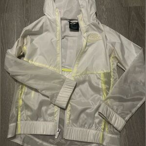 Nike Kids White Jacket with neon yellow lining